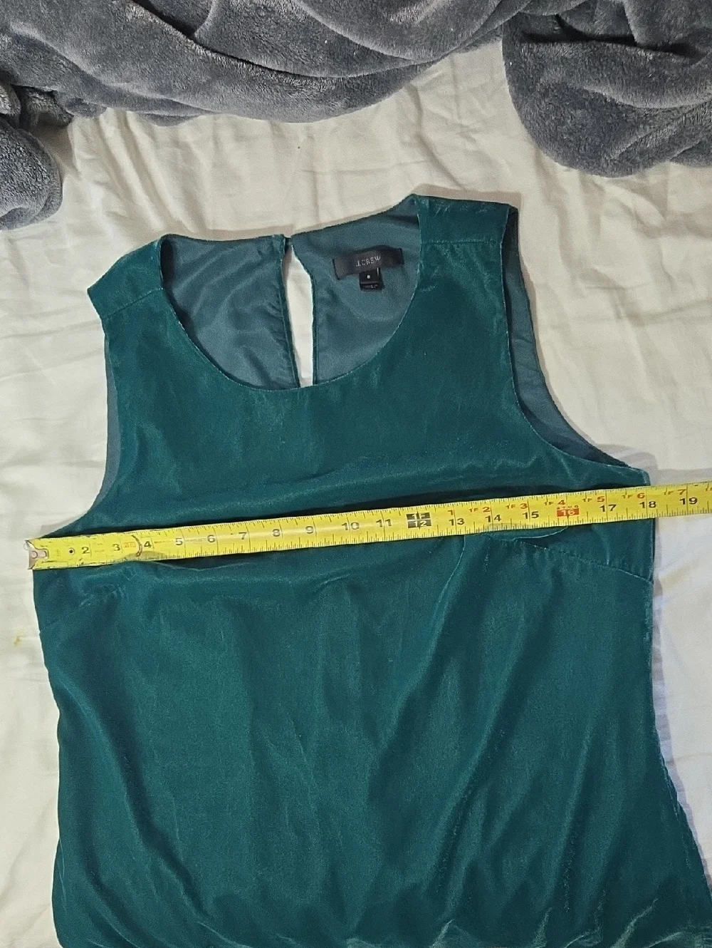 J Crew Velvet Ruffle Hem Shift Dress Green Sz 6